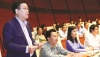Phó Thủ tướng Vương Đình Huệ phát biểu làm rõ một số vấn đề về điều hành nền kinh tế. Ảnh: TTXVN